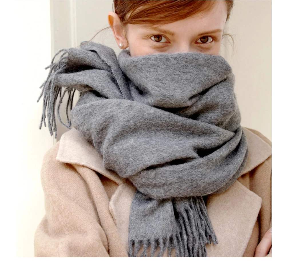 Solidlove Wool Winter Scarf Women Scarves Adult Scarves for Ladies 100% Wool Scarf Women Fashion Cashmere Poncho Wrap