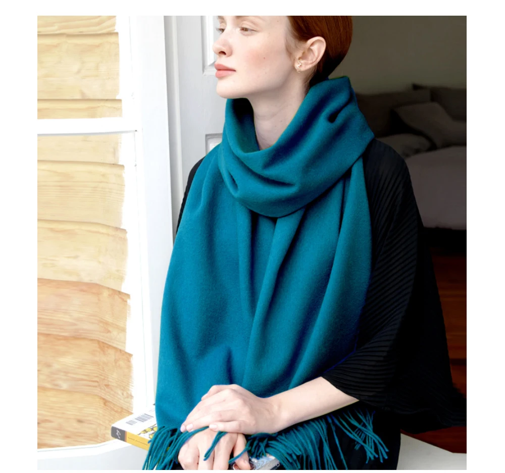 Solidlove Wool Winter Scarf Women Scarves Adult Scarves for Ladies 100% Wool Scarf Women Fashion Cashmere Poncho Wrap