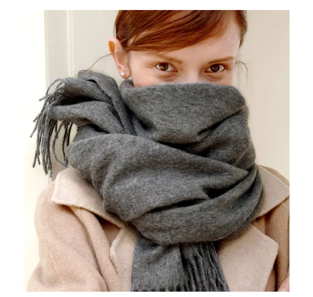 Solidlove Wool Winter Scarf Women Scarves Adult Scarves for Ladies 100% Wool Scarf Women Fashion Cashmere Poncho Wrap