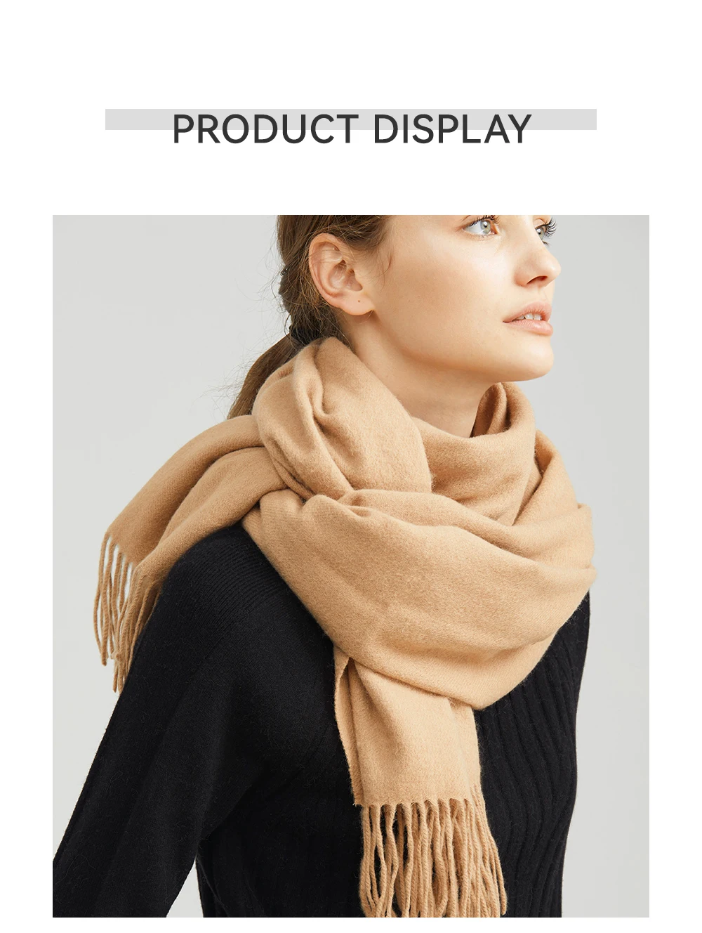 Solidlove Wool Winter Scarf Women Scarves Adult Scarves for Ladies 100% Wool Scarf Women Fashion Cashmere Poncho Wrap