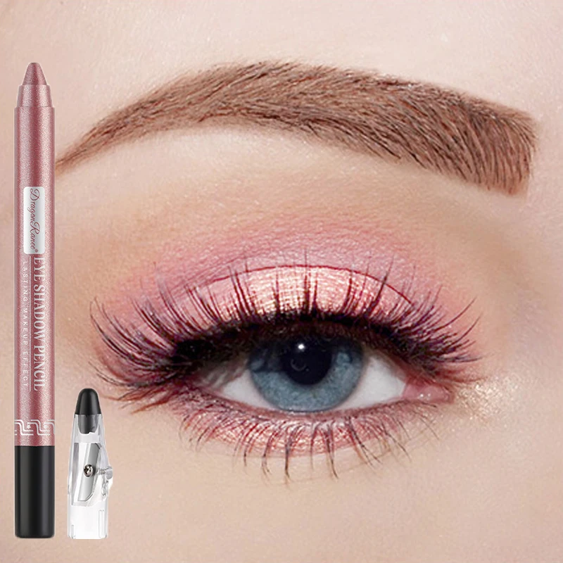 Metallic Blue Pearlescent Eyeshadow Pencil Stick Lasting Waterproof Smoky Glitter Grey White Purple Eye Shadow Highlighter Pen