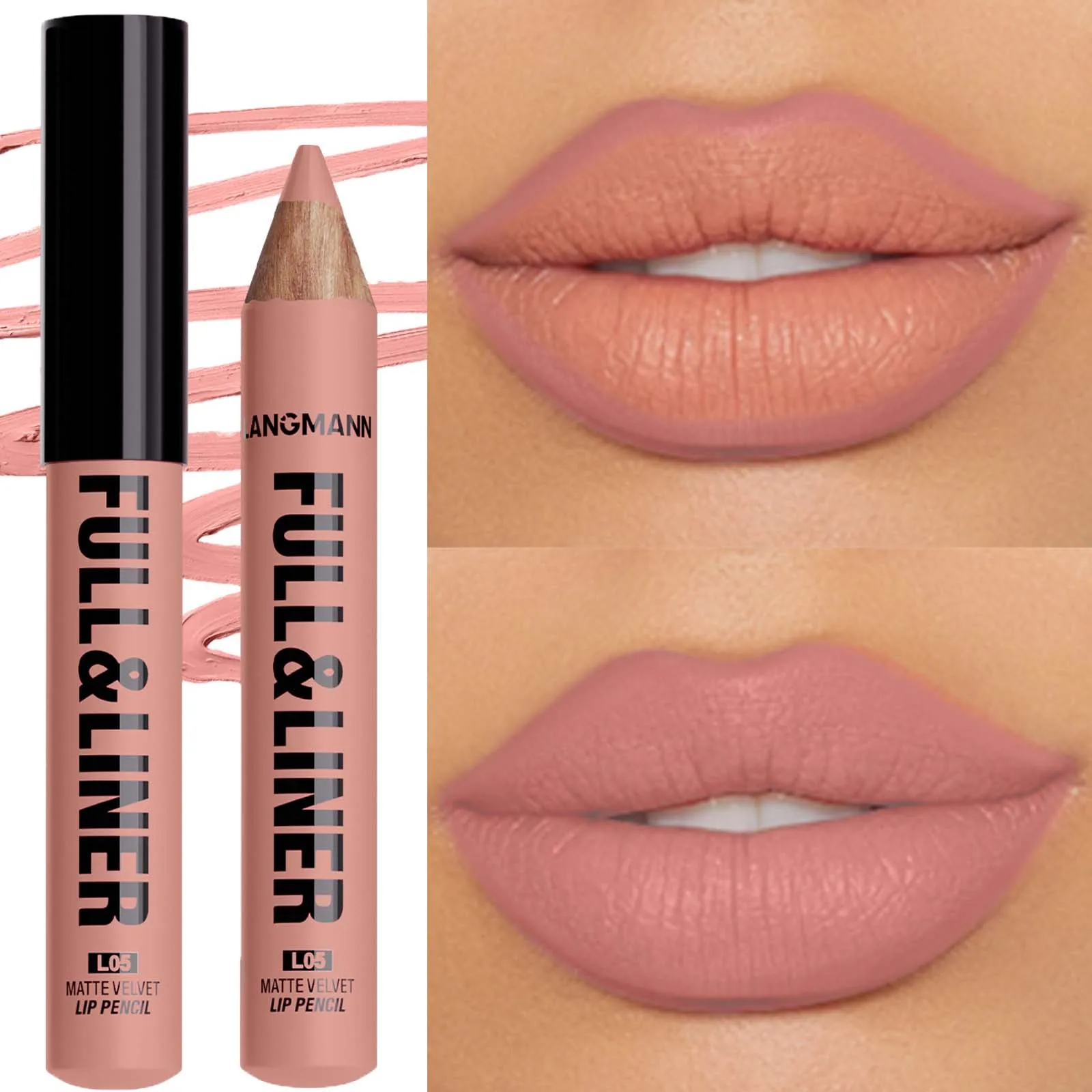 Waterproof Matte Lipliner Pencil Brown Contour Tint Lipstick Pen Long Lasting 12 Color Wooden Lip Liner Pencil Full-lip Makeup