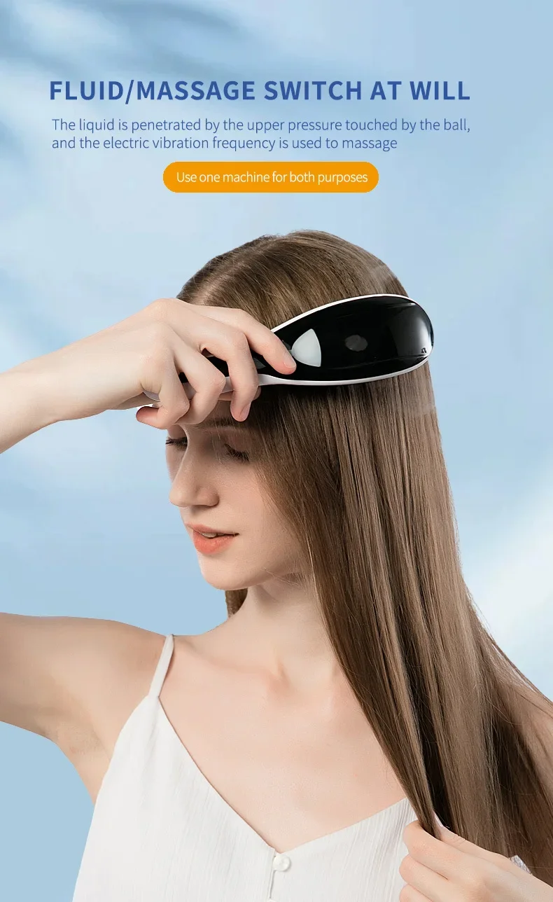 Electric Spray Massage Comb Hair Growth Vibration Head Massager Brush LED Anti Hair Loss Scalp Liquid Medicine Atomizing Comb