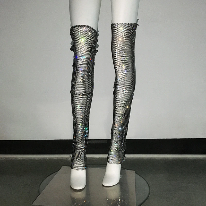 2024 Summer Beach Leg Warmer Fashion Black White Diamond Hollow Lace Up Leg Warmers For Outwear Accessories Bodycon Loungewear