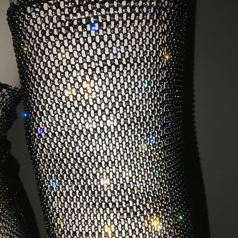 2024 Summer Beach Leg Warmer Fashion Black White Diamond Hollow Lace Up Leg Warmers For Outwear Accessories Bodycon Loungewear
