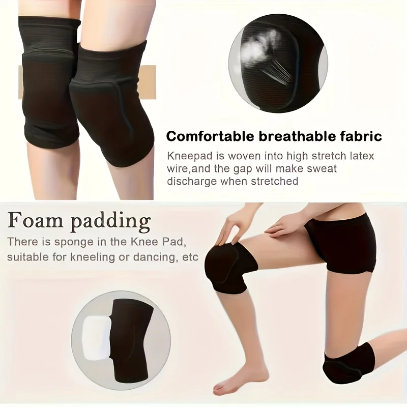 1Pair Sports Knee Pads Breathable Dancing Volleyball Soccer Patella Brace Support Unisex Gym Fitness Yoga EVA Sponge Kneepad