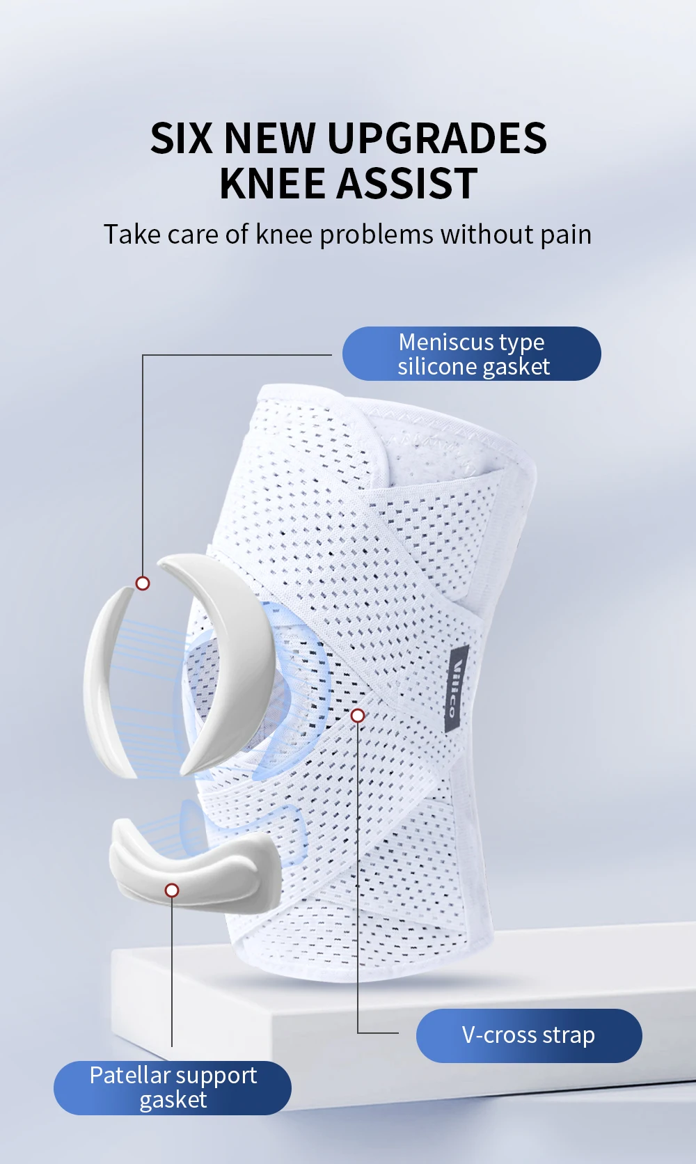 1PCS Adjustable Sports Knee Pad Knee Pain Relief Patella Stabilizer Brace Support for Hiking Soccer Basketball Running Sport