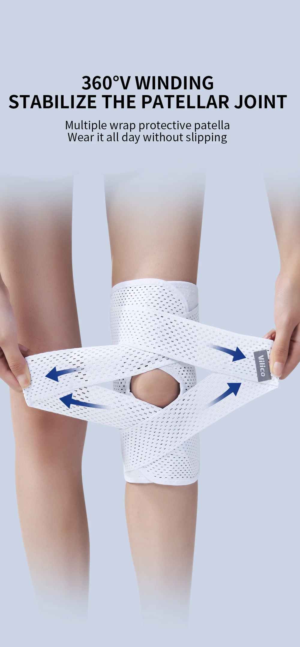 1PCS Adjustable Sports Knee Pad Knee Pain Relief Patella Stabilizer Brace Support for Hiking Soccer Basketball Running Sport