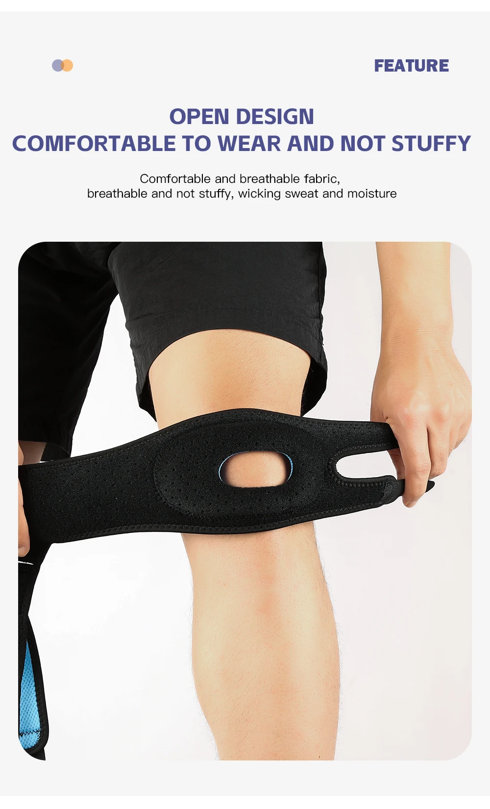 Dual adjustable patellar tendon support sleeve, suitable for meniscus, osteoarthritis, orthopedics, and athlete knee support
