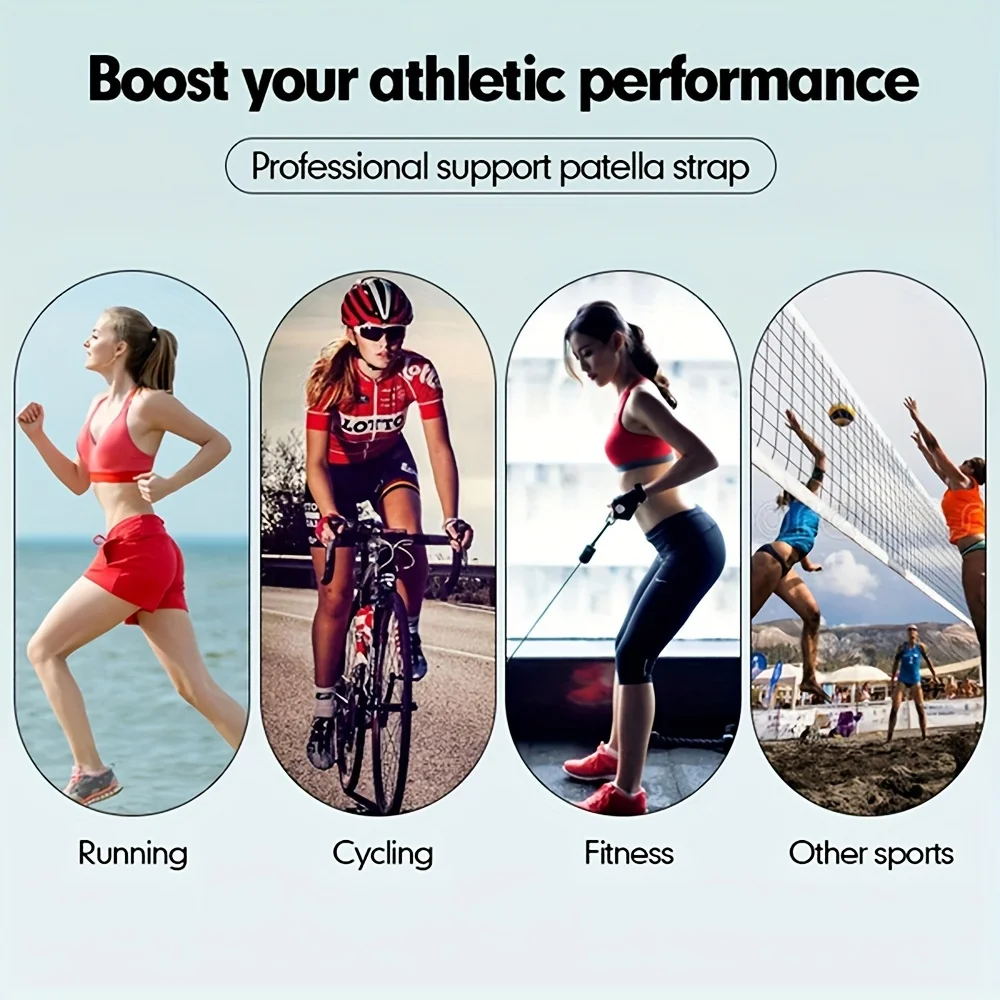 1/2pcs Patella Knee Strap Professional Anti-Slip Adjustable Knee Stabilizer Pads Basketball Running Jumping Knee Wrap Band