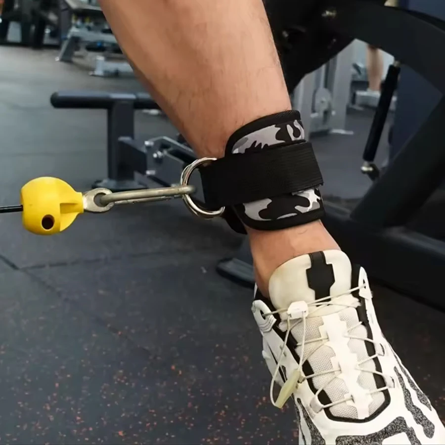 Adjustable Padded Ankle Wrist Cuffs Padded Straps D-Ring Glute Kickback for Cable Machine, Ideal for Glutes Exercises