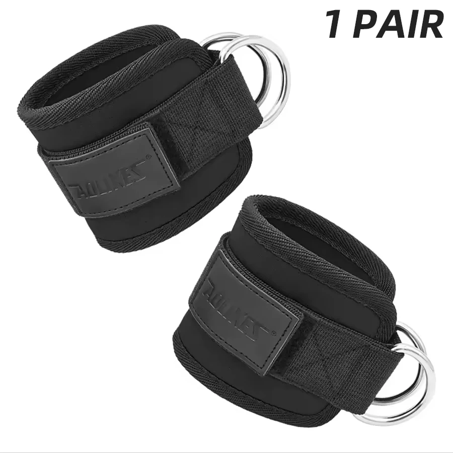 Adjustable Padded Ankle Wrist Cuffs Padded Straps D-Ring Glute Kickback for Cable Machine, Ideal for Glutes Exercises