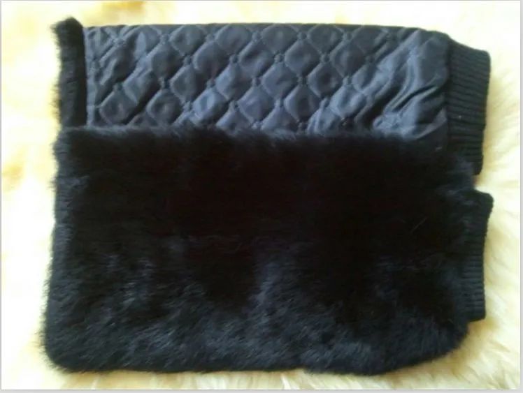 New lady natural rabbit fur leg warmer socks warm 50cm 25cm black