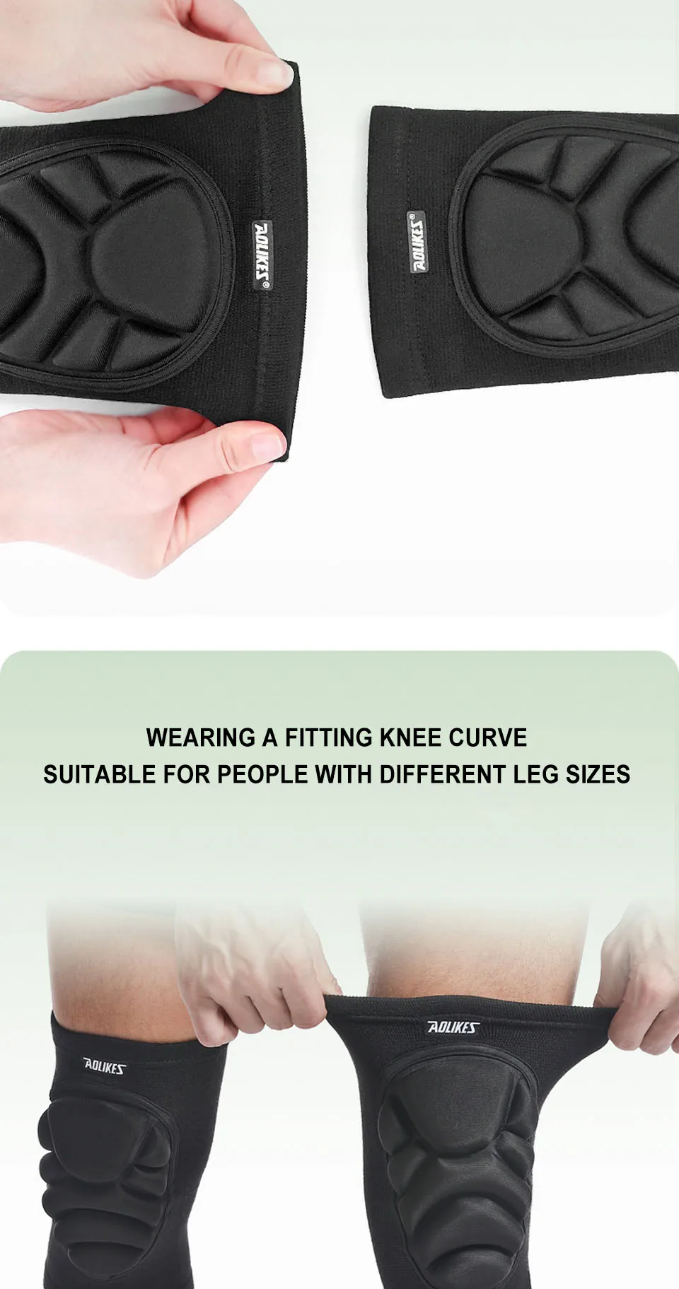 AOLIKES New Knee Pads, Anti-Slip Collision Avoidance Kneepads with Thick EVA Foam, for Volleyball, Football Dance Knee Sleeve
