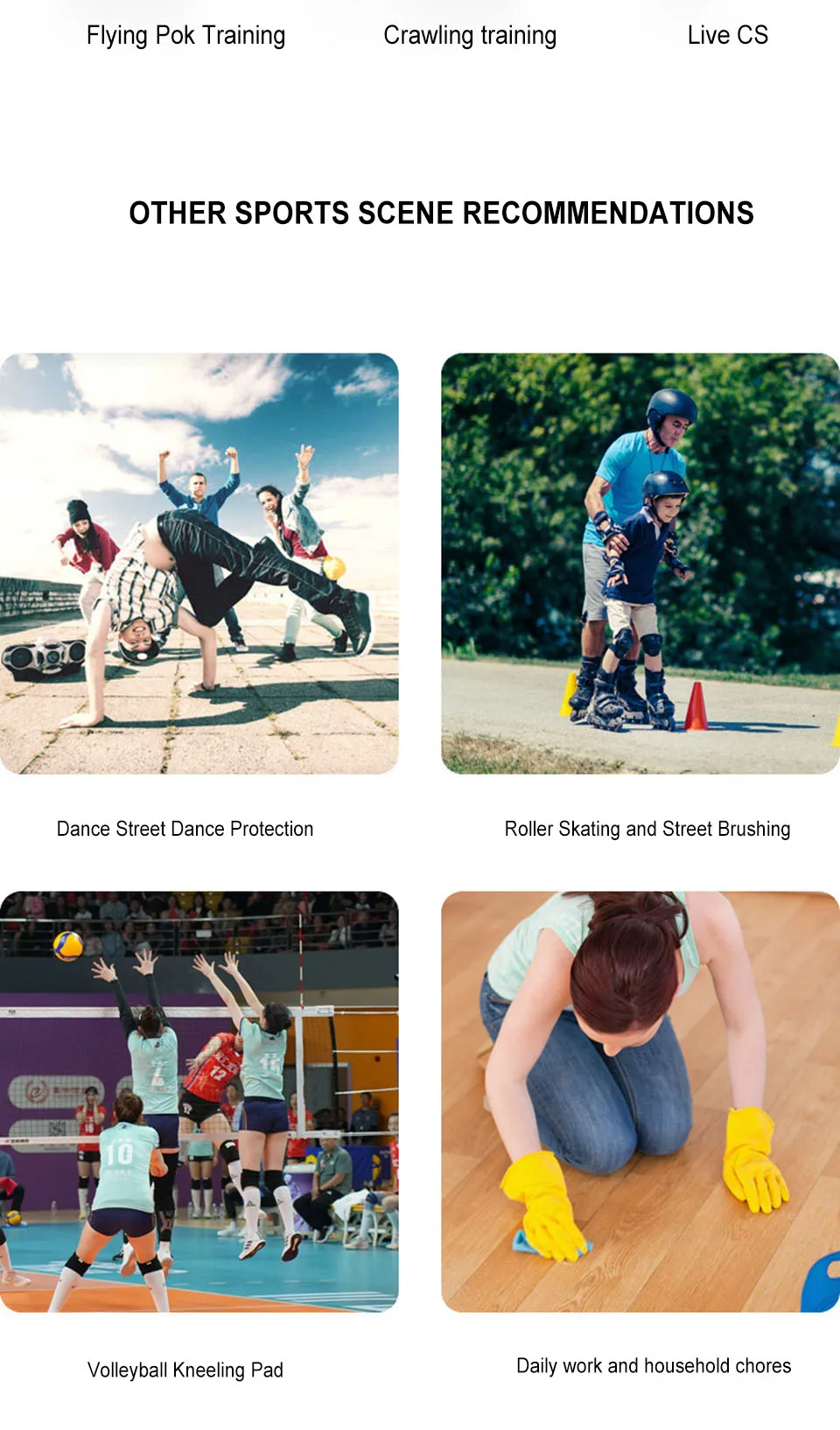 AOLIKES New Knee Pads, Anti-Slip Collision Avoidance Kneepads with Thick EVA Foam, for Volleyball, Football Dance Knee Sleeve