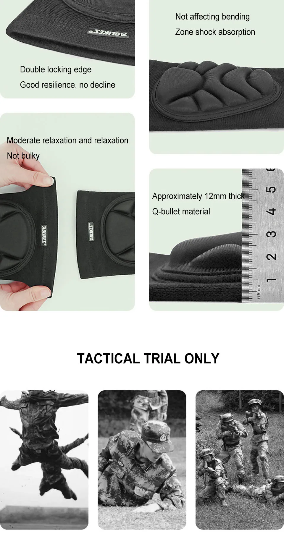 AOLIKES New Knee Pads, Anti-Slip Collision Avoidance Kneepads with Thick EVA Foam, for Volleyball, Football Dance Knee Sleeve