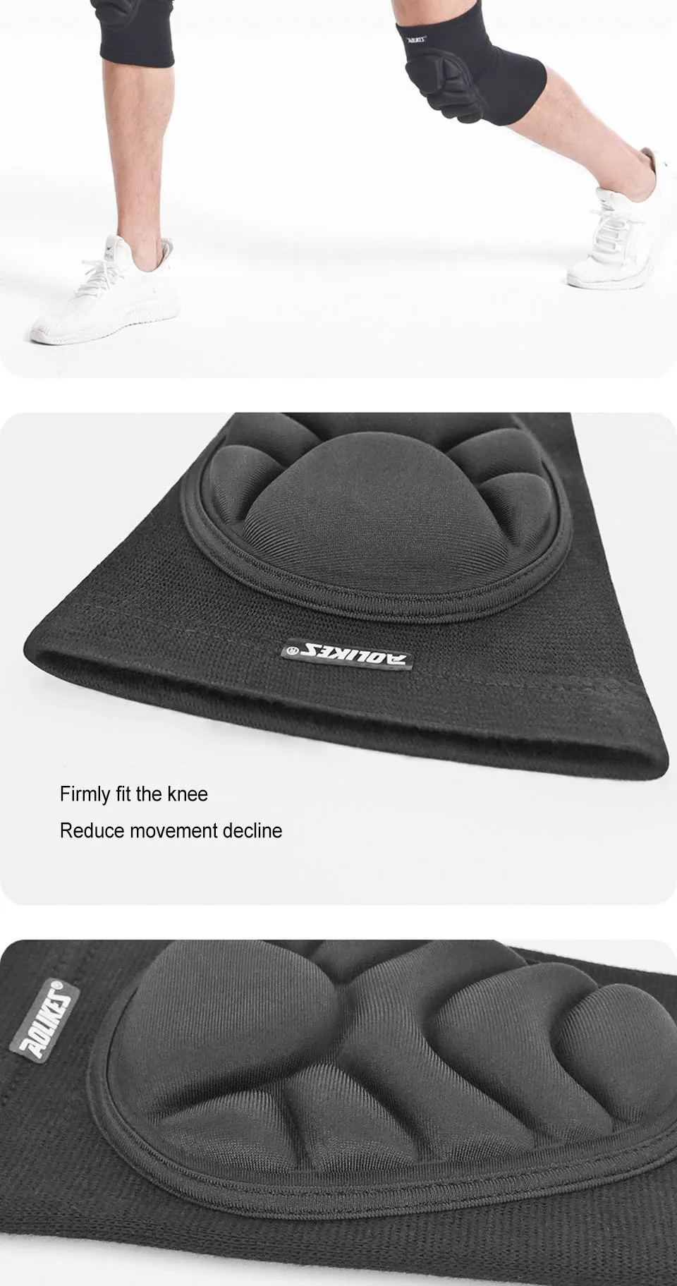 AOLIKES New Knee Pads, Anti-Slip Collision Avoidance Kneepads with Thick EVA Foam, for Volleyball, Football Dance Knee Sleeve