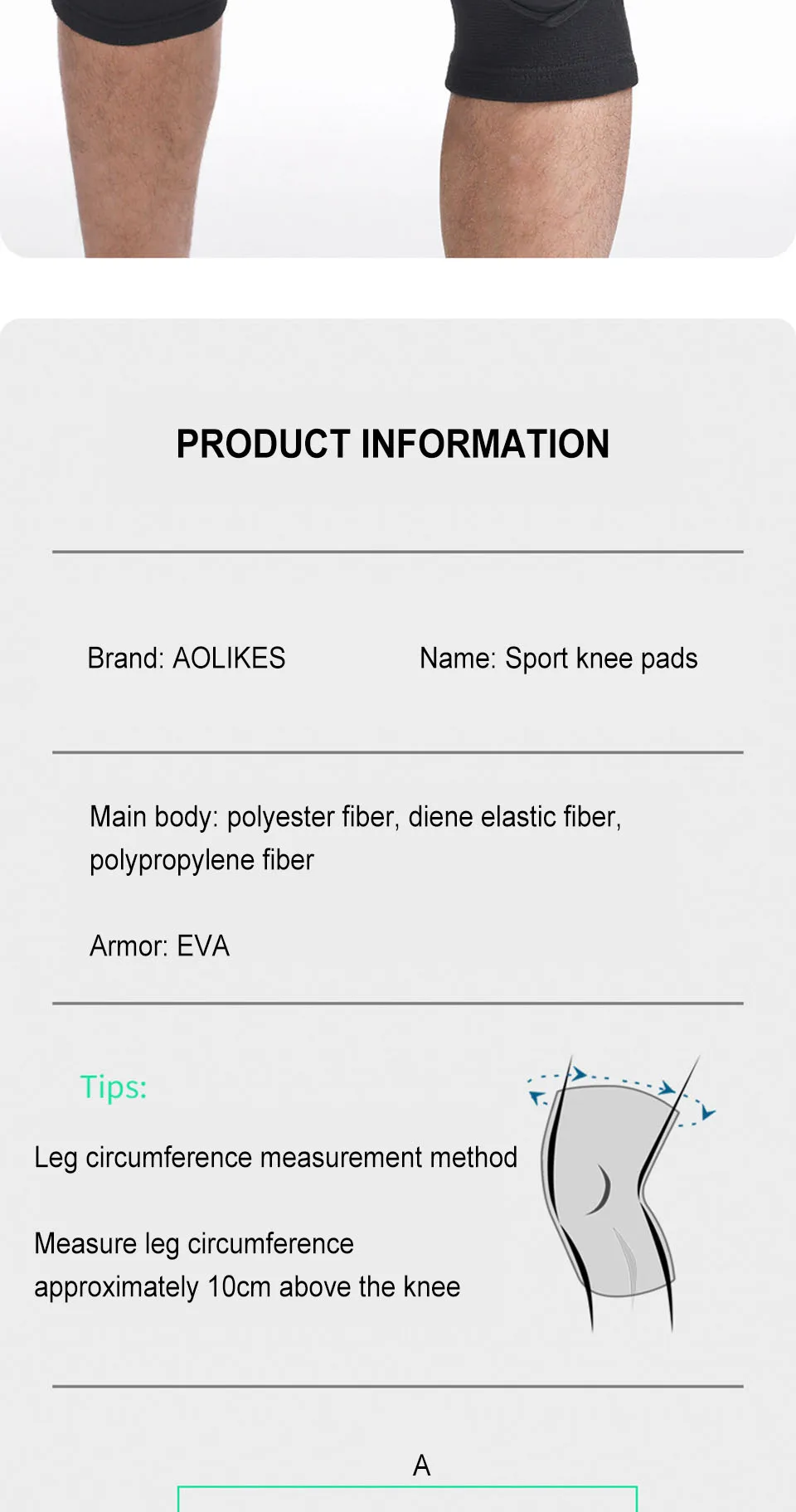 AOLIKES New Knee Pads, Anti-Slip Collision Avoidance Kneepads with Thick EVA Foam, for Volleyball, Football Dance Knee Sleeve