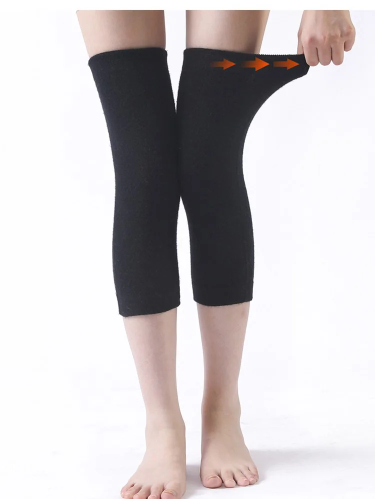 100%Wool Knitted Warm Knee Warmer For Woman and Man 2025 Autumn Winter