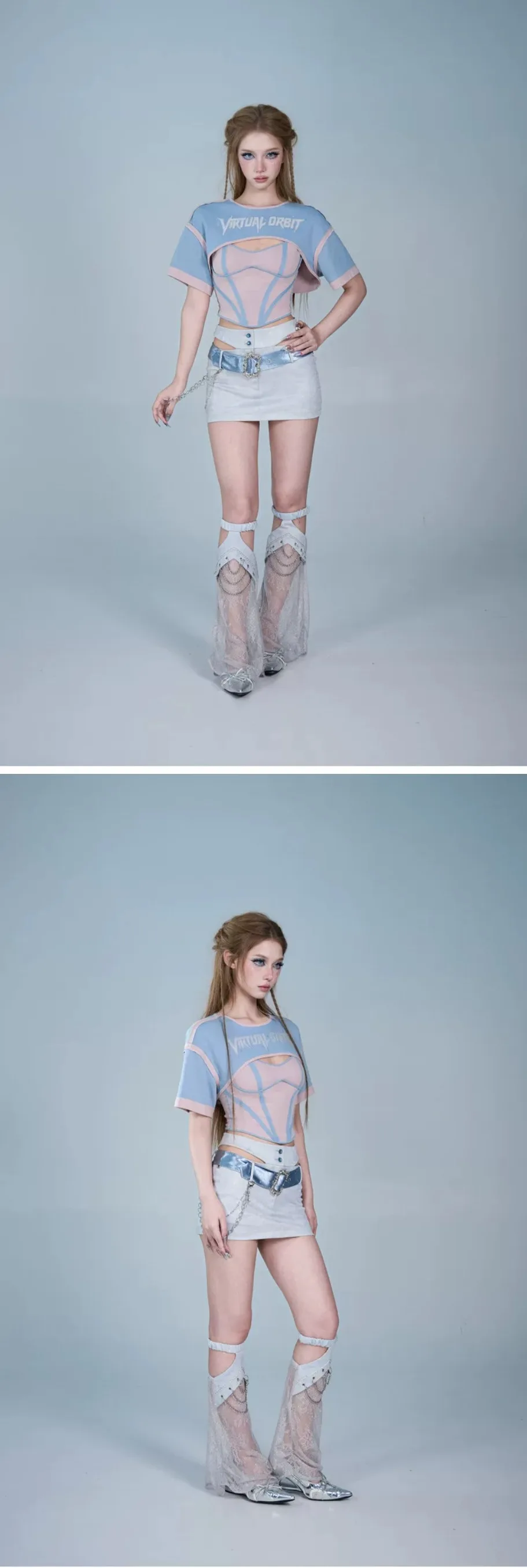 Original Design Punk Girl Mesh Hollow Out Wasteland Leg Cover Subculture Y2k Leg Warmer Leg Sleeve Gothic Women Clothing