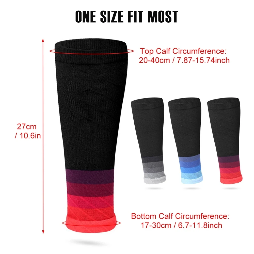 1Pair Calf Compression Sleeve  20-30mmHg Women Men Footless Running Leg Socks Shin Splints Varicose Veins Marathon Leg Sleeves
