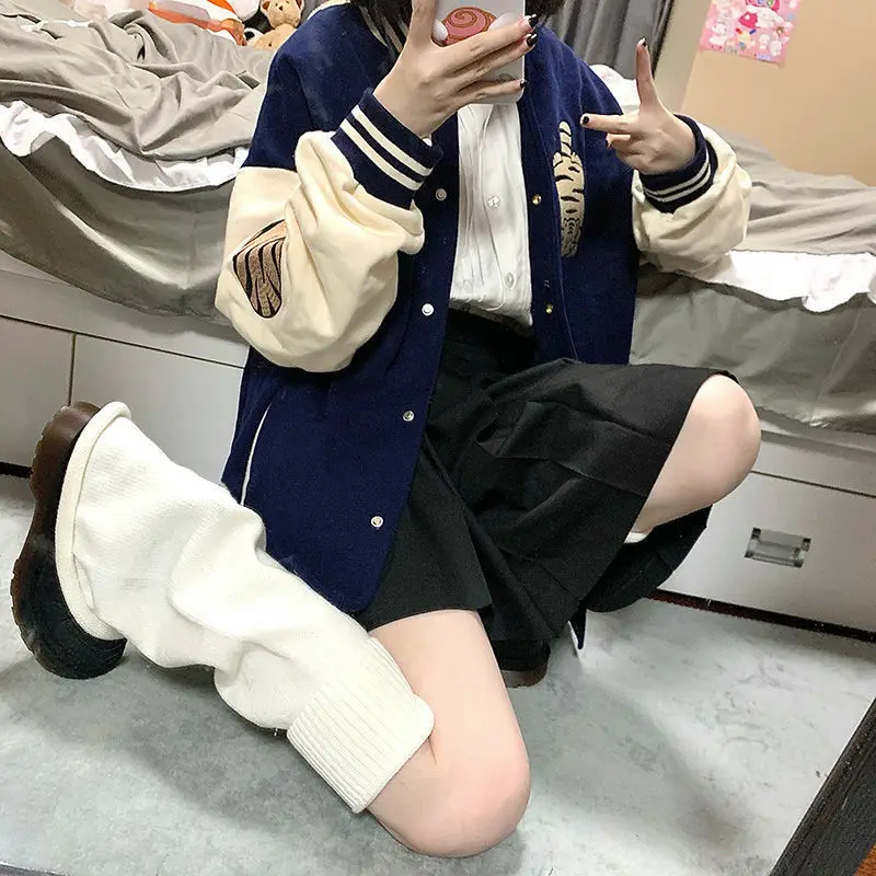 Knitted Mid Tube Spicy Girl Wide Leg Warm Loose Horn Versatile JK Foot Cover Thickened Women Solid Color Y2k Pile Sock Cover