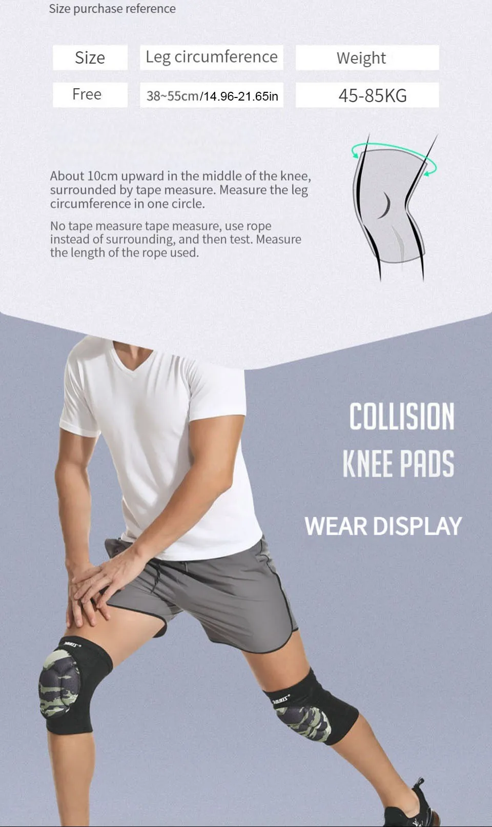 AOLIKES Knee Pads Thicken Sponge Volleyball Dancing Knee Protective Brace Gym Fitness Non Slip Unisex Basketball Yoga Knee Pads