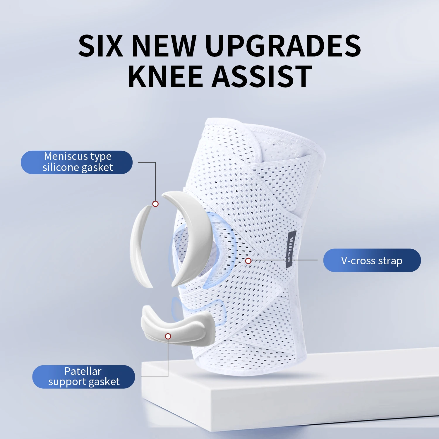 Adjustable Knee Brace Mesh Breathable Knee Support with Spring Stabilizers Open‑Patella Knee Sleeve for Daily Outdoor Activities