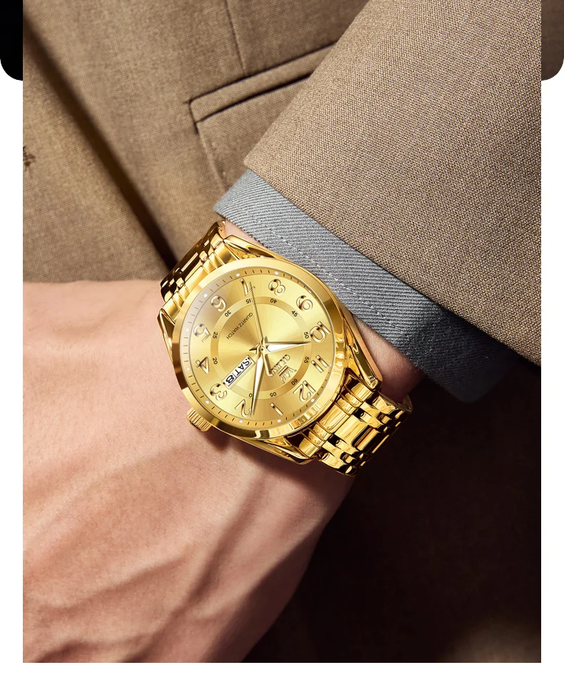 OLEVS 3666 Couple Watch Luxury Original Fashion Brand Waterproof Luminous Quartz Watch Man And Woman Watches Calendar Design
