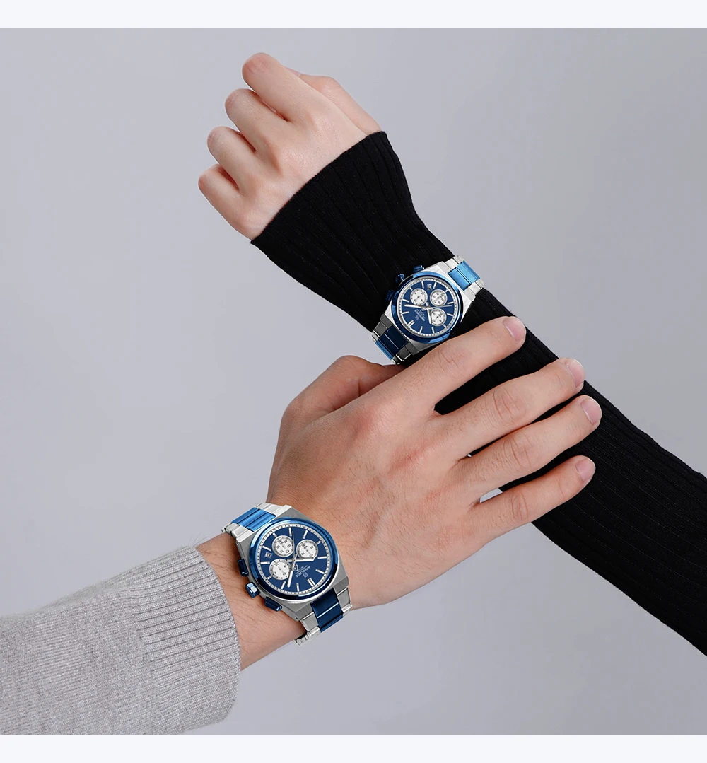 NAVIFORCE Trend Brand Steel Strap Couples Watch Quartz Automatic Date Display Chronograph Lover Waterproof Casual Wrist Watch