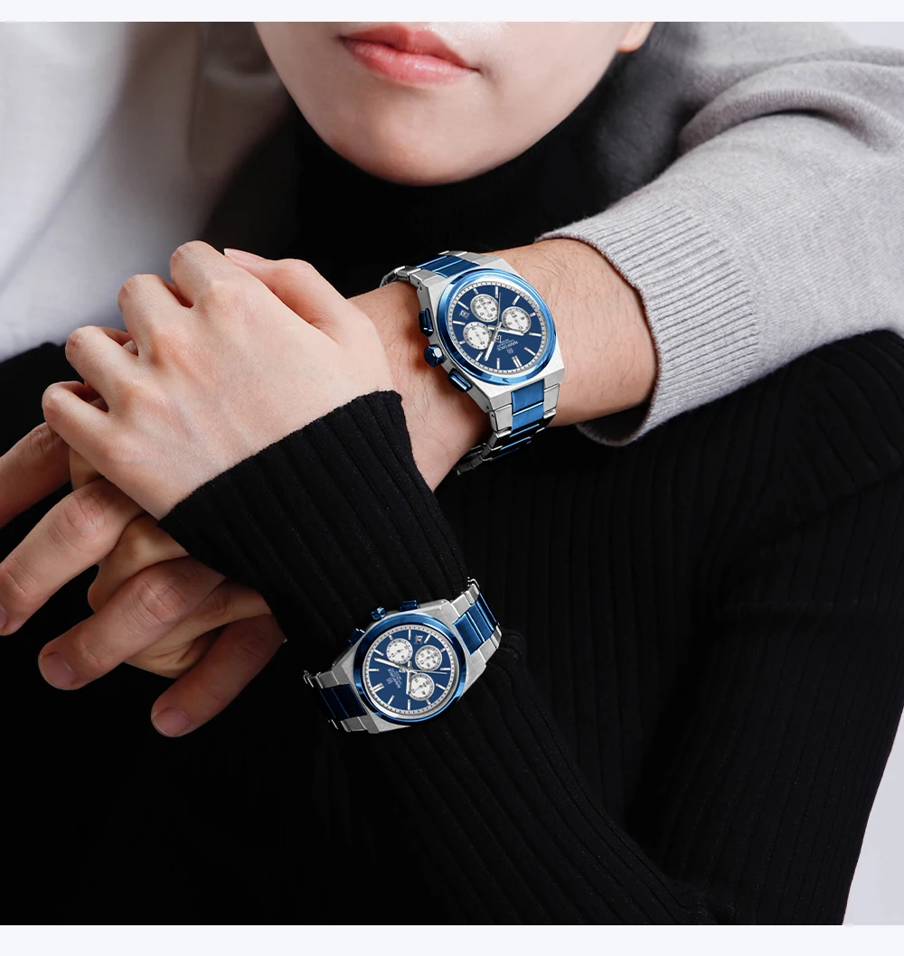 NAVIFORCE Trend Brand Steel Strap Couples Watch Quartz Automatic Date Display Chronograph Lover Waterproof Casual Wrist Watch