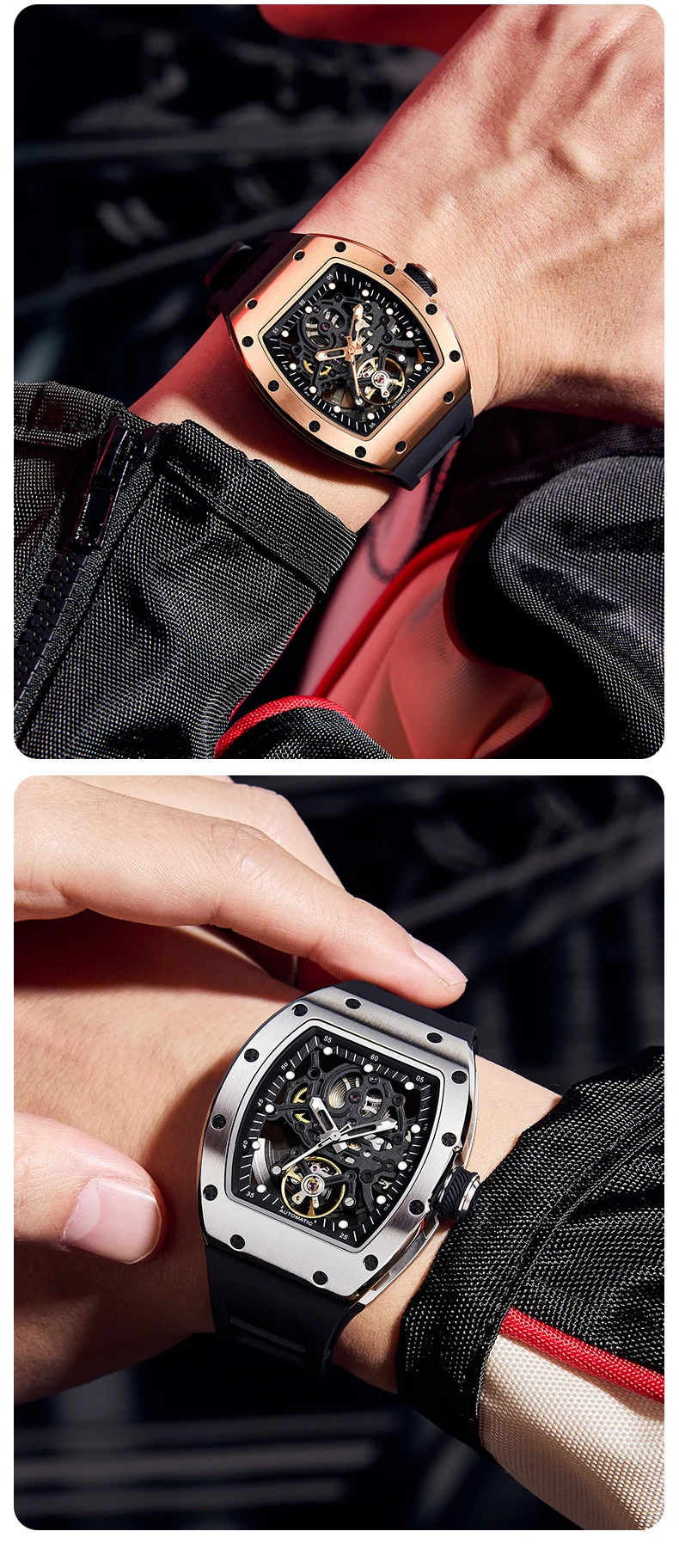 2026 Skeleton Automatic Multifunction Casual Clock Mechanical Watch OEM Customized Logo Men's Various Style