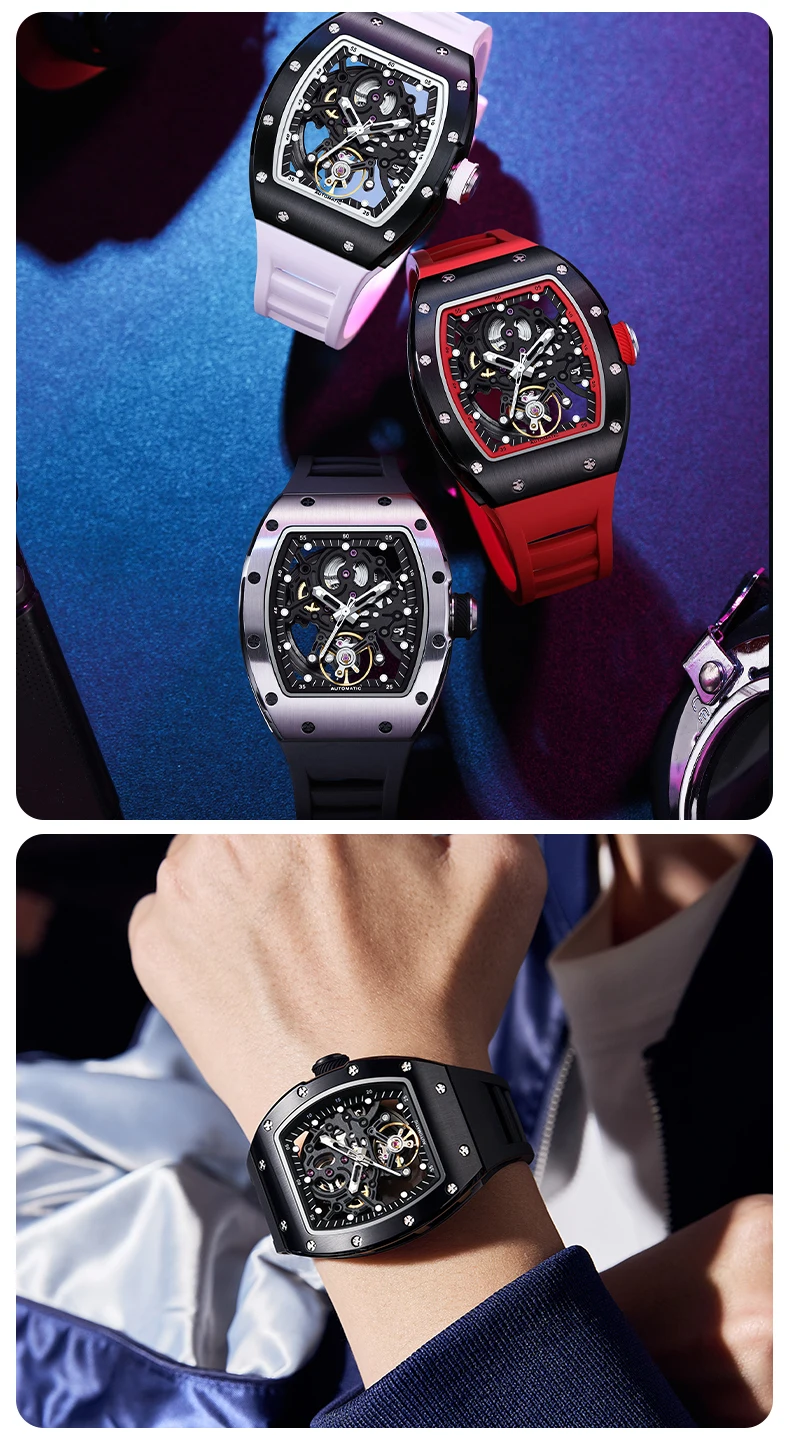 2026 Skeleton Automatic Multifunction Casual Clock Mechanical Watch OEM Customized Logo Men's Various Style