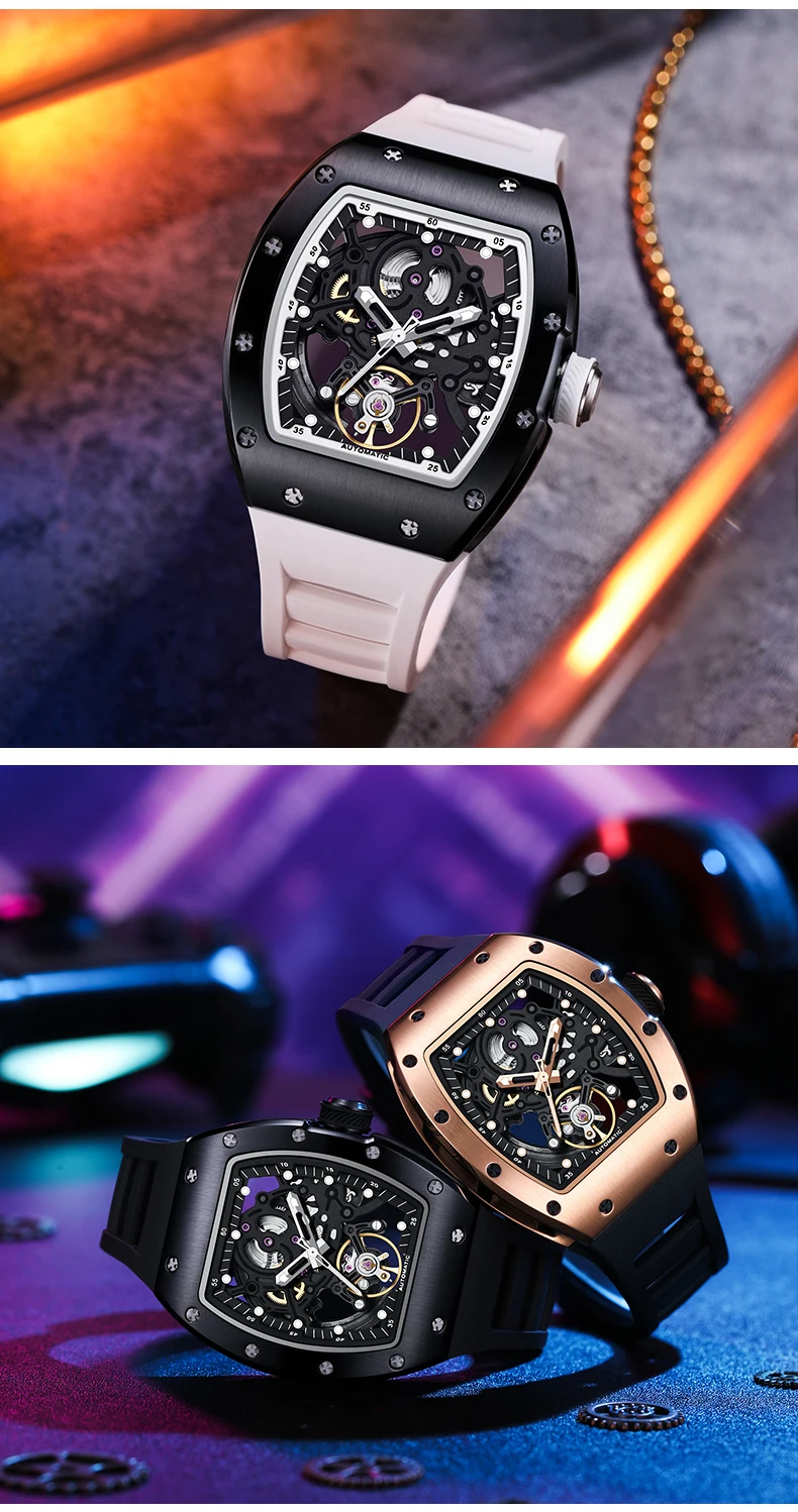 2026 Skeleton Automatic Multifunction Casual Clock Mechanical Watch OEM Customized Logo Men's Various Style