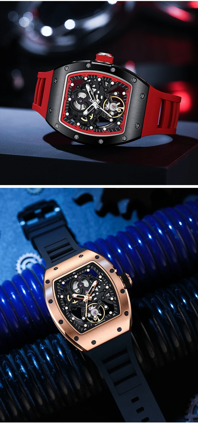 2026 Skeleton Automatic Multifunction Casual Clock Mechanical Watch OEM Customized Logo Men's Various Style