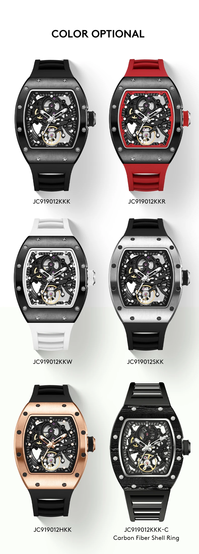 2026 Skeleton Automatic Multifunction Casual Clock Mechanical Watch OEM Customized Logo Men's Various Style