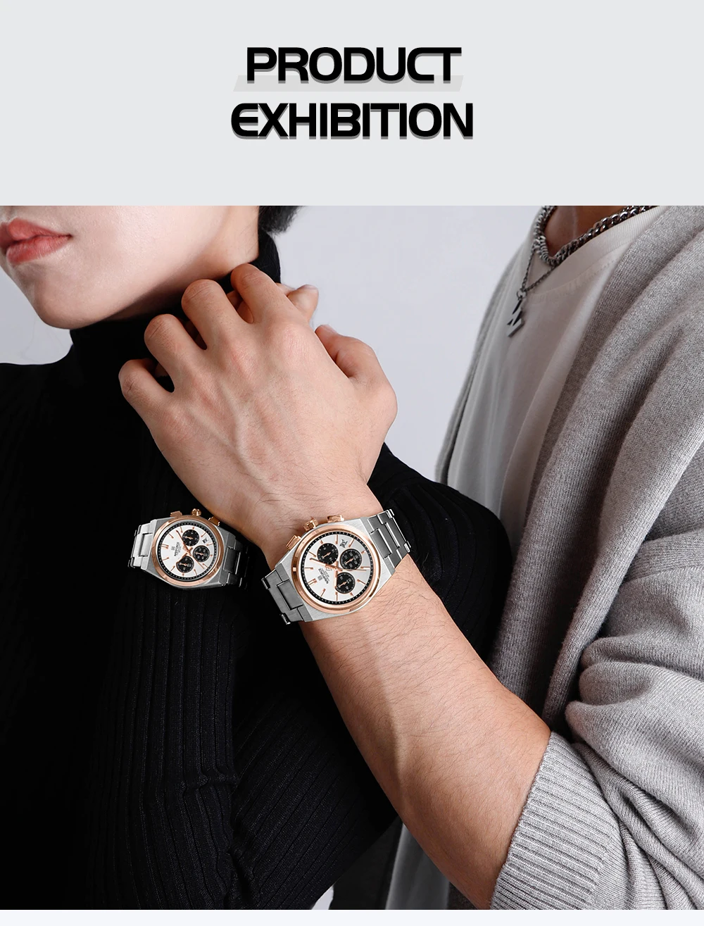 NAVIFORCE Fashion Quartz Watches for Male 3ATM Waterproof Chronograph Clocks Date Display Steel Strap Business Man's Watch Gifts