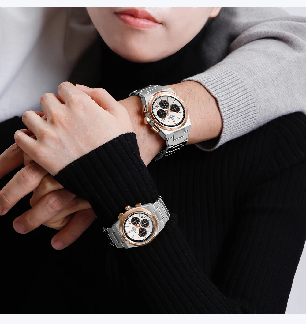 NAVIFORCE Fashion Quartz Watches for Male 3ATM Waterproof Chronograph Clocks Date Display Steel Strap Business Man's Watch Gifts