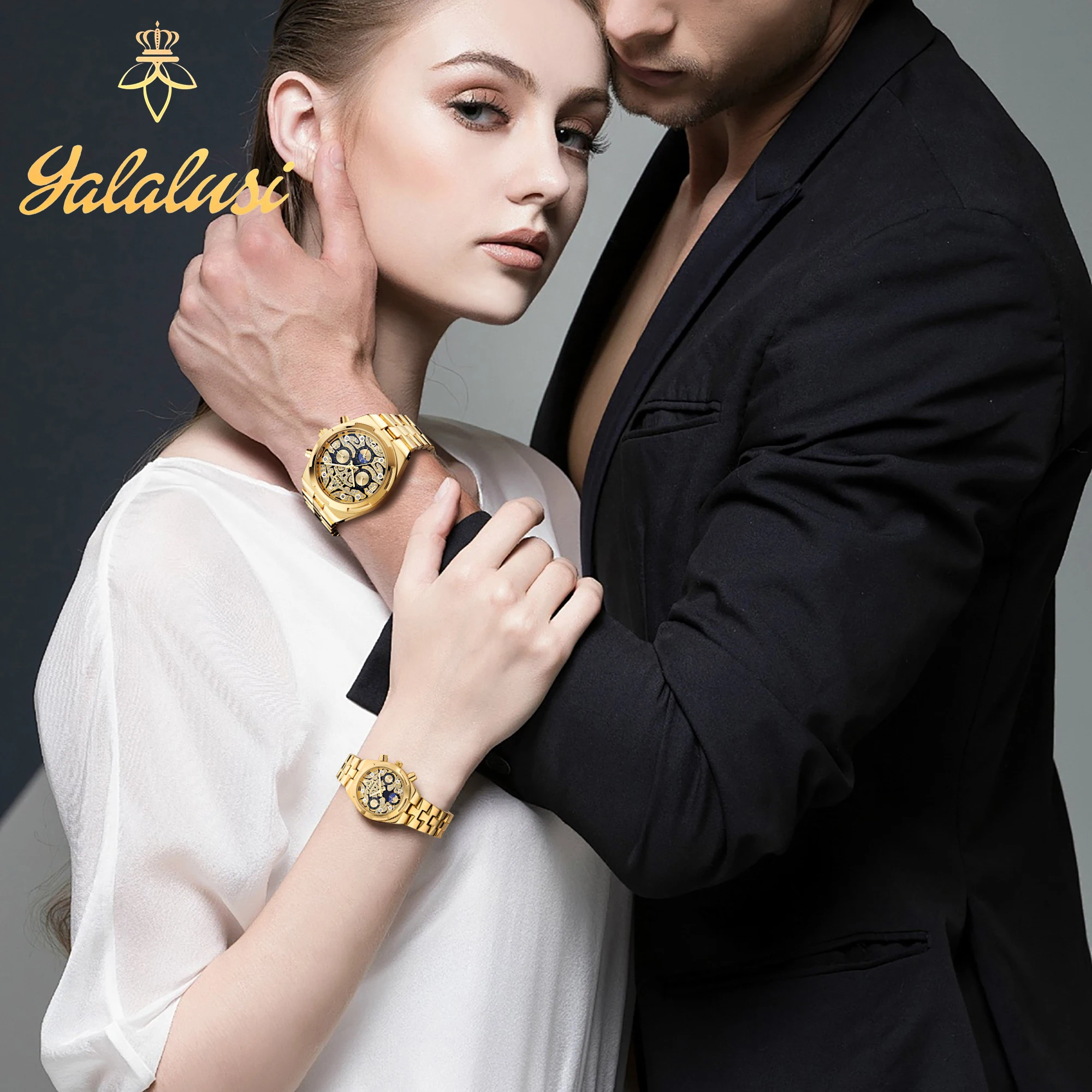 YaLaLuSi Unisex Waterproof Quartz Watches: Luxury Couple Watches, Fashionable Bracelet Watches, Gift Ideas Reloj Mujer