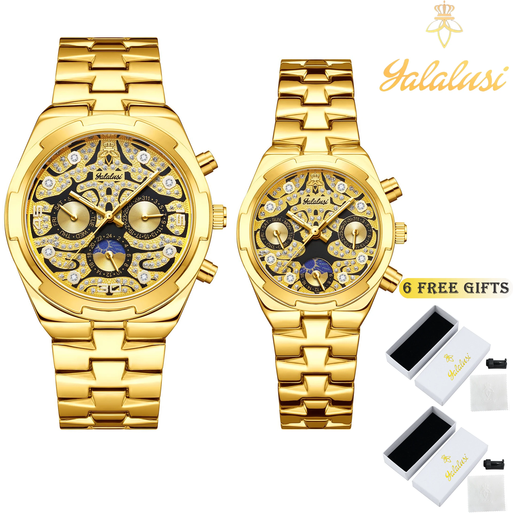 YaLaLuSi Unisex Waterproof Quartz Watches: Luxury Couple Watches, Fashionable Bracelet Watches, Gift Ideas Reloj Mujer