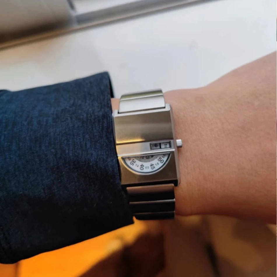Square Niche Couple Watches Silver Stainless Steel Bracelet New-style Trendy Men Timepiece Fashionable Gift Unisex Quartz Watche