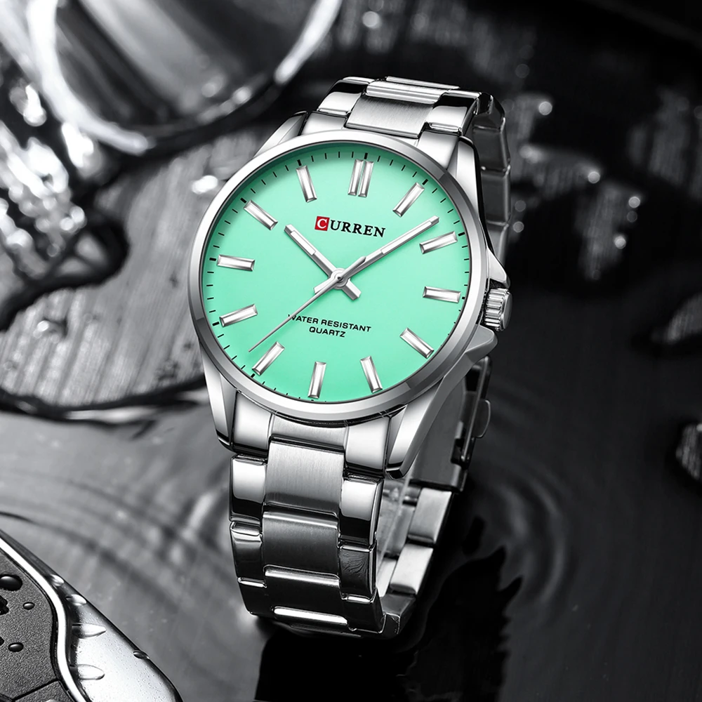 CURREN Fashion Brand Couple Watches for Lovers Simple Classic Quartz Stainless Steel Bracelet Wristwatches with Luminous Hands