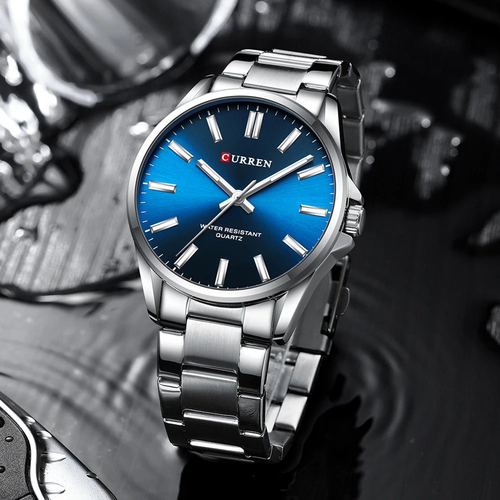 CURREN Fashion Brand Couple Watches for Lovers Simple Classic Quartz Stainless Steel Bracelet Wristwatches with Luminous Hands