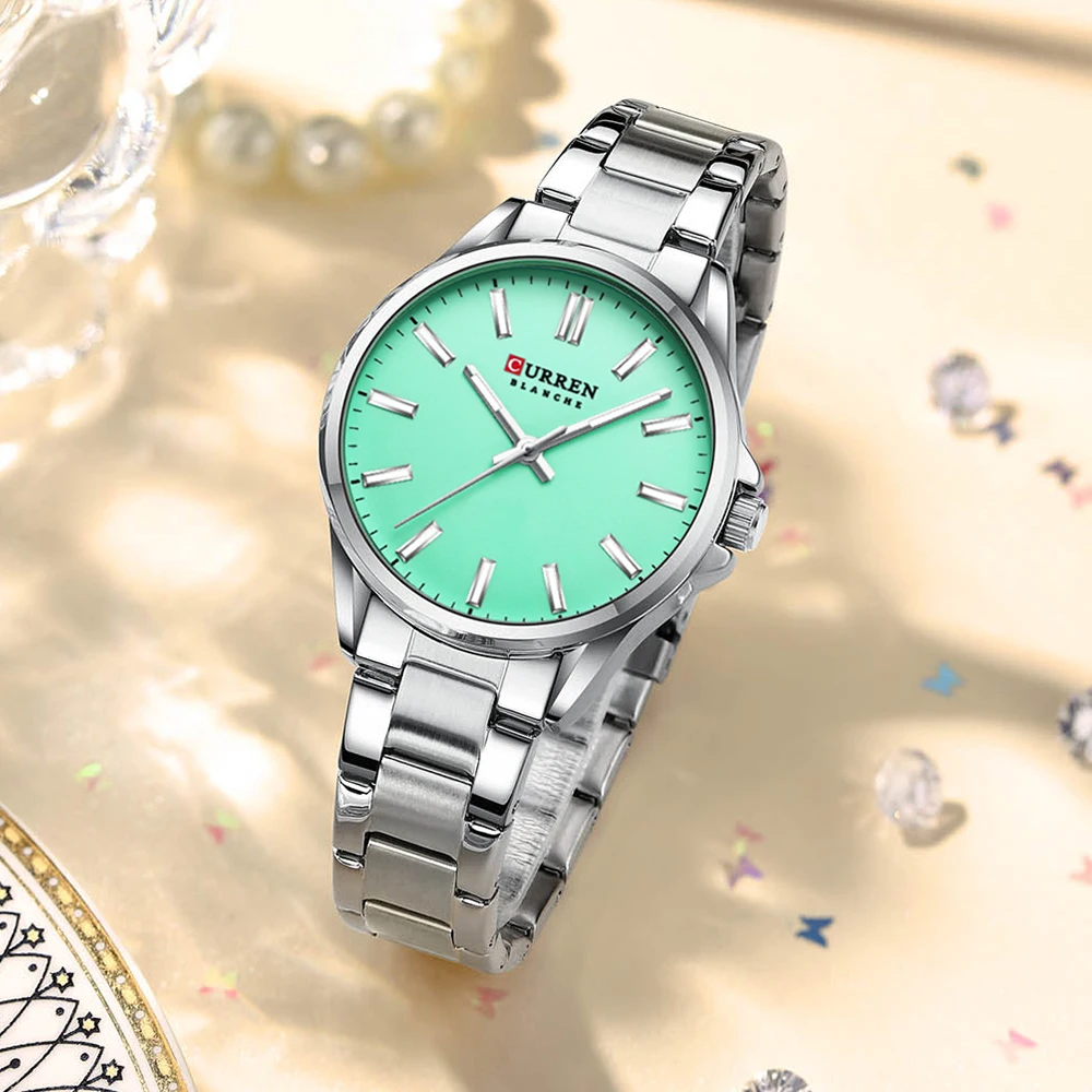 CURREN Fashion Brand Couple Watches for Lovers Simple Classic Quartz Stainless Steel Bracelet Wristwatches with Luminous Hands