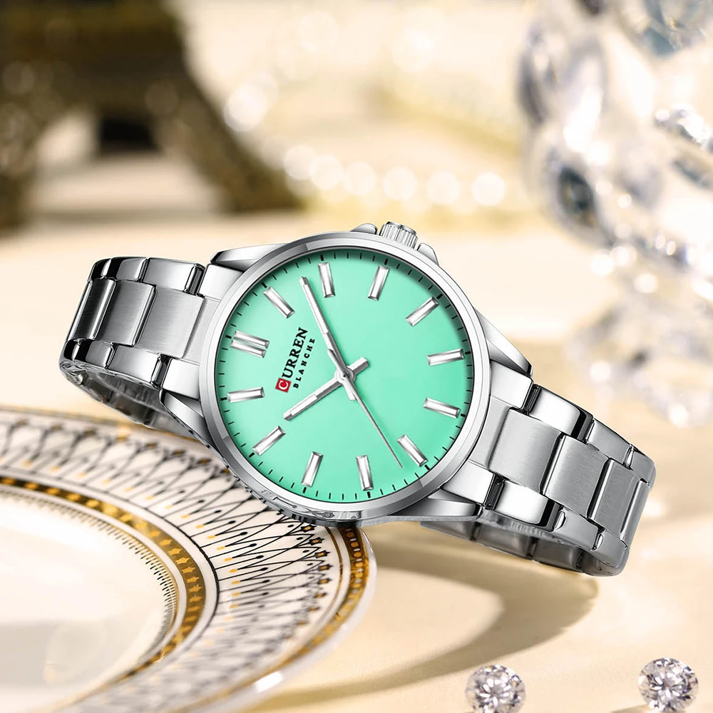 CURREN Fashion Brand Couple Watches for Lovers Simple Classic Quartz Stainless Steel Bracelet Wristwatches with Luminous Hands