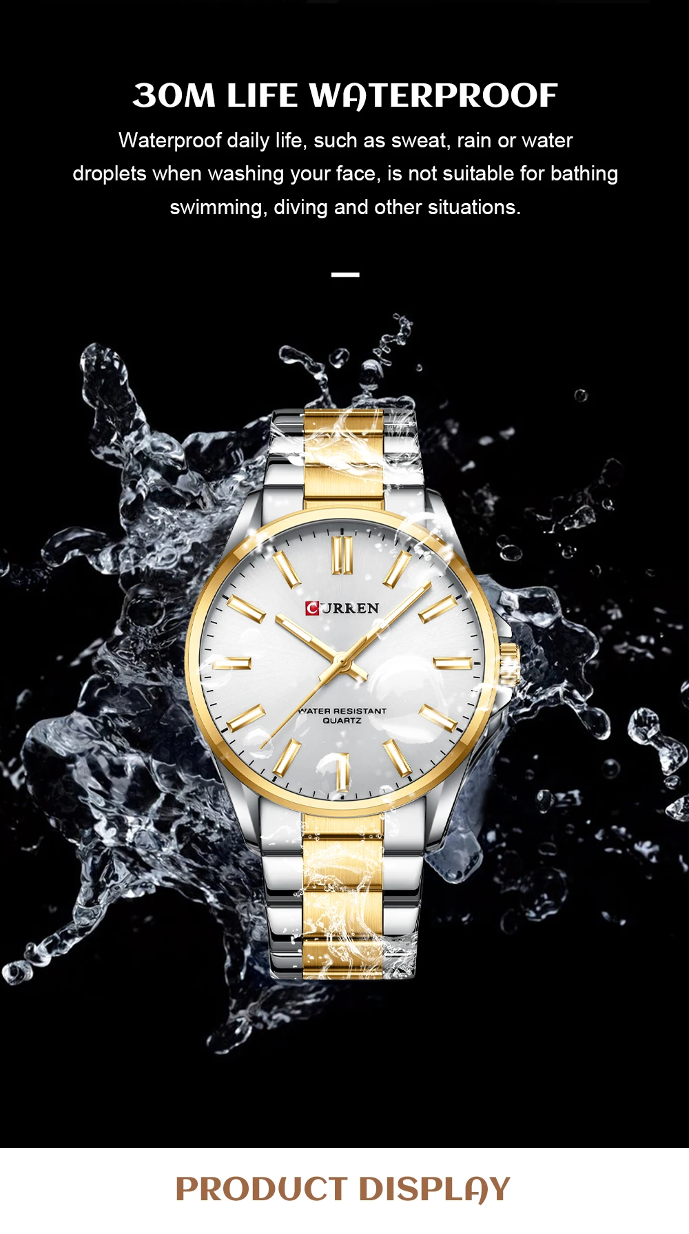CURREN Fashion Brand Couple Watches for Lovers Simple Classic Quartz Stainless Steel Bracelet Wristwatches with Luminous Hands