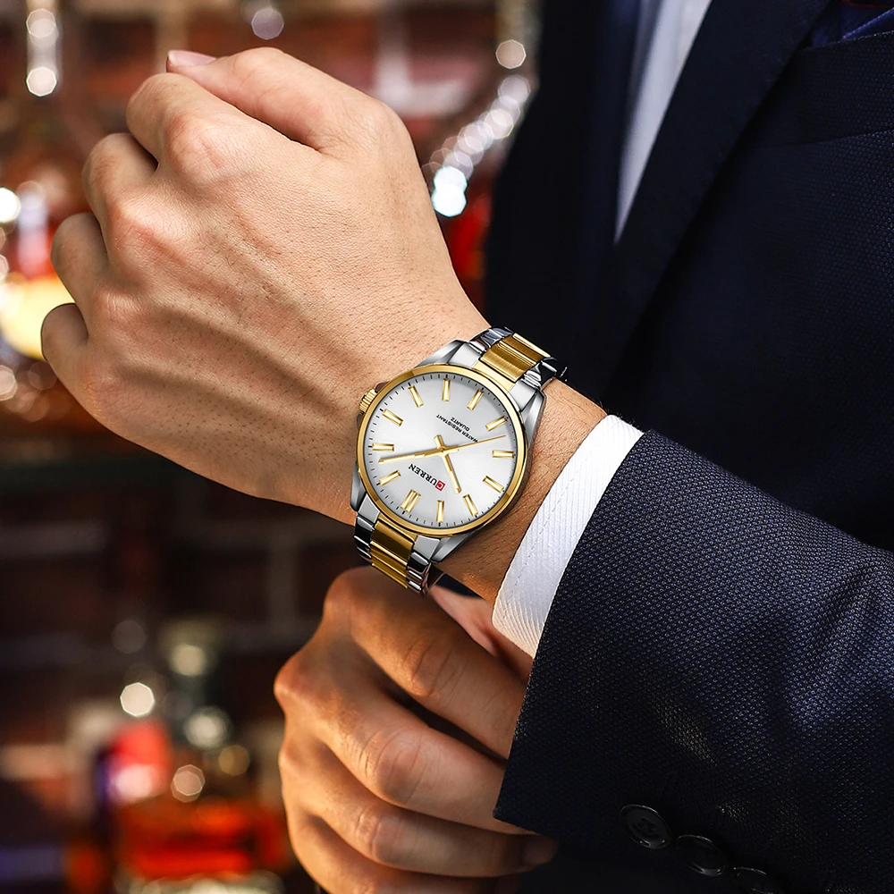 CURREN Fashion Brand Couple Watches for Lovers Simple Classic Quartz Stainless Steel Bracelet Wristwatches with Luminous Hands