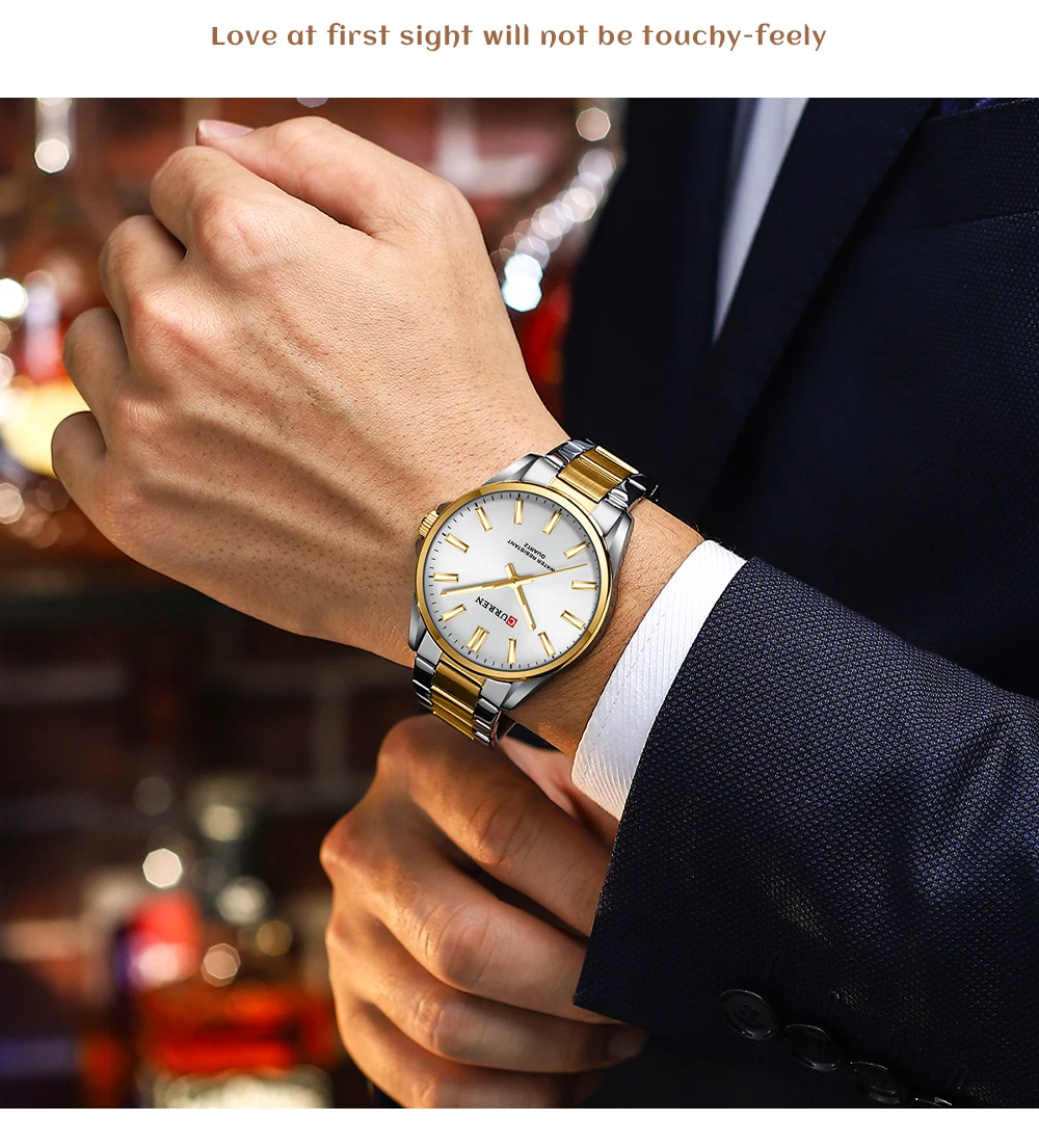 CURREN Fashion Brand Couple Watches for Lovers Simple Classic Quartz Stainless Steel Bracelet Wristwatches with Luminous Hands