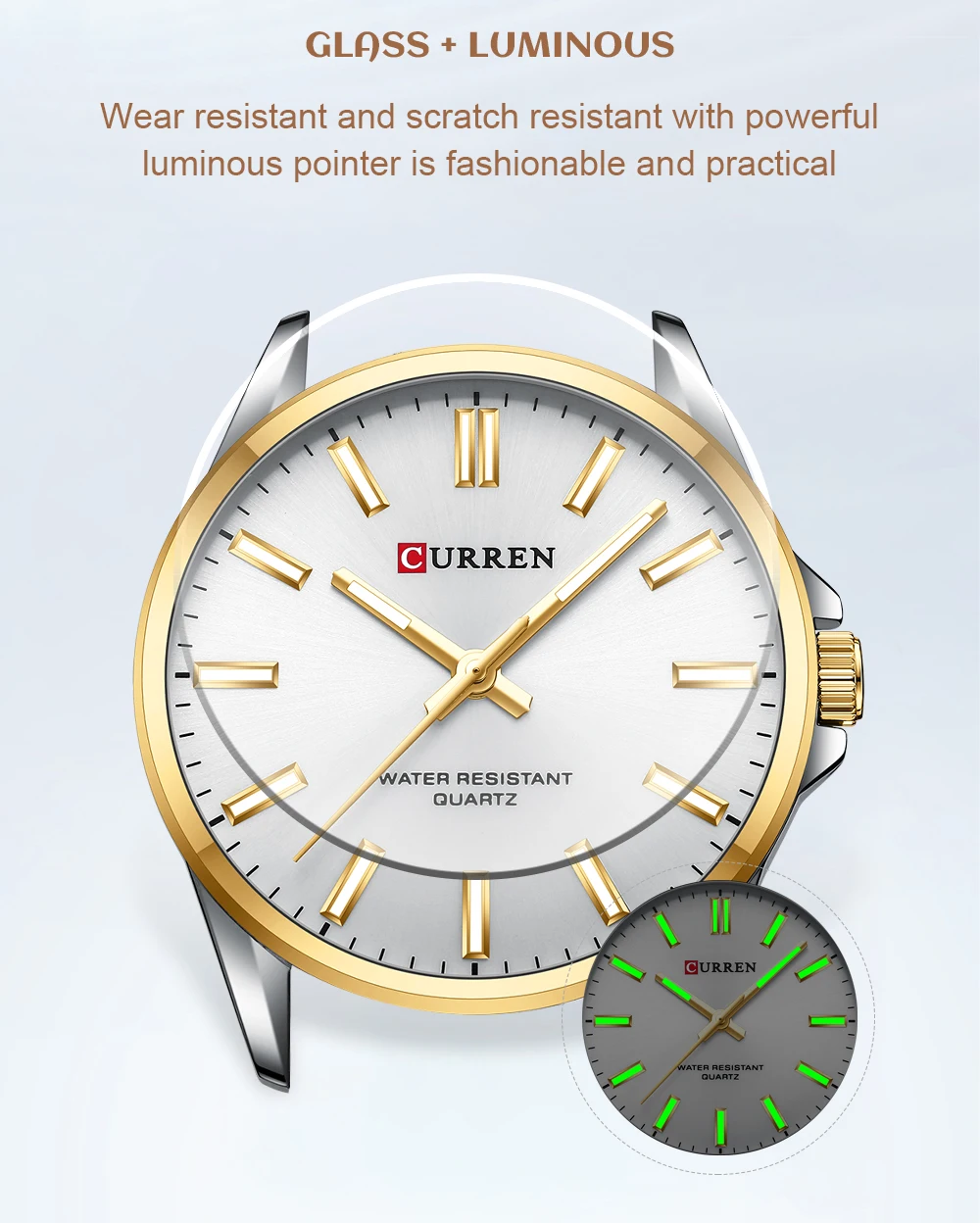 CURREN Fashion Brand Couple Watches for Lovers Simple Classic Quartz Stainless Steel Bracelet Wristwatches with Luminous Hands