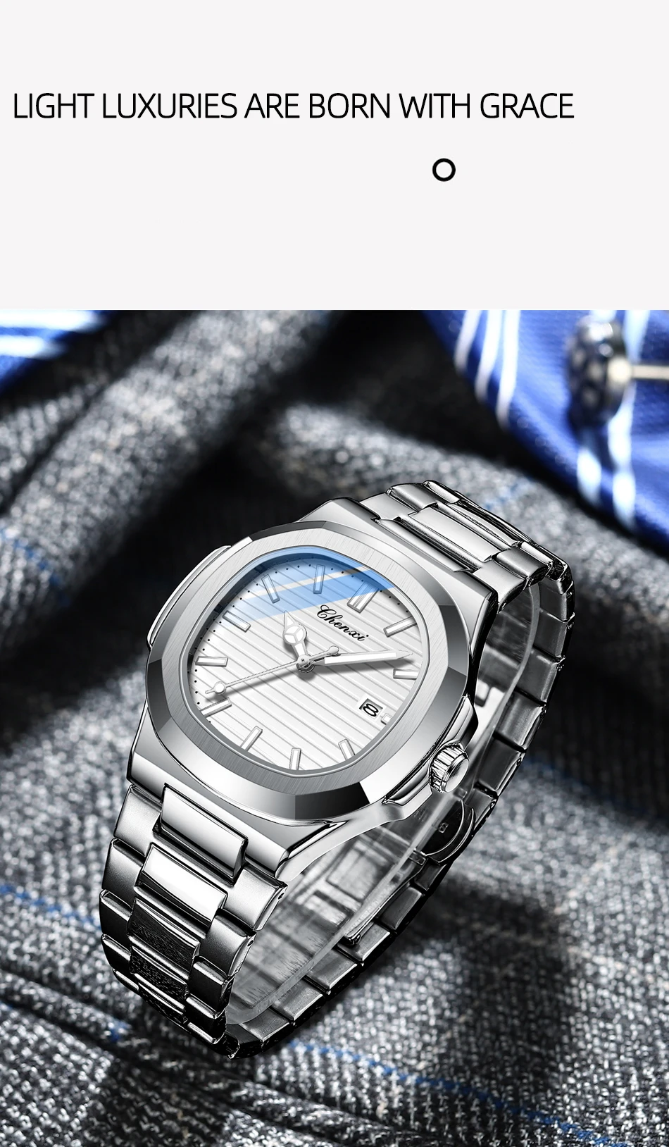 Fashion Couple Watches Men and Women Business Luxury Stainless Steel Quartz Wristwatch Waterproof Luminous Couple Watch Pair Set
